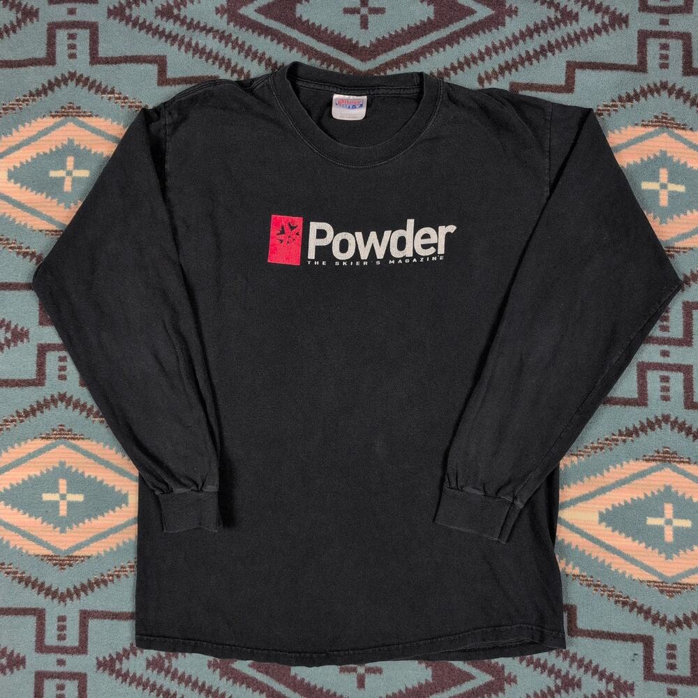 Vintage 90s Ski Powder Magazine Skiing T-shirt Gorp Outdoor Snow Sports Medium